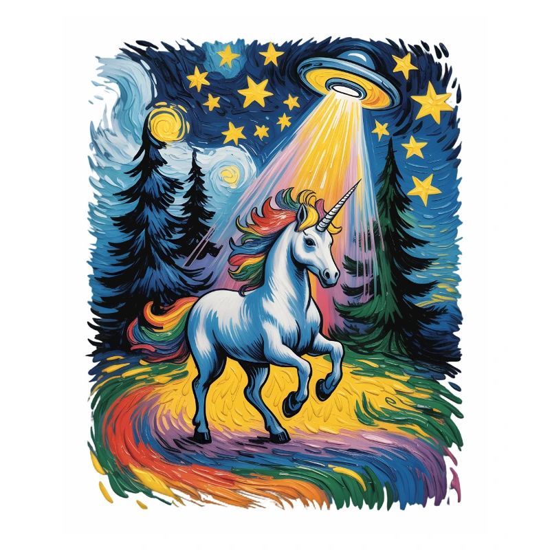 Leuchtendes Einhorn im Sternenrausch