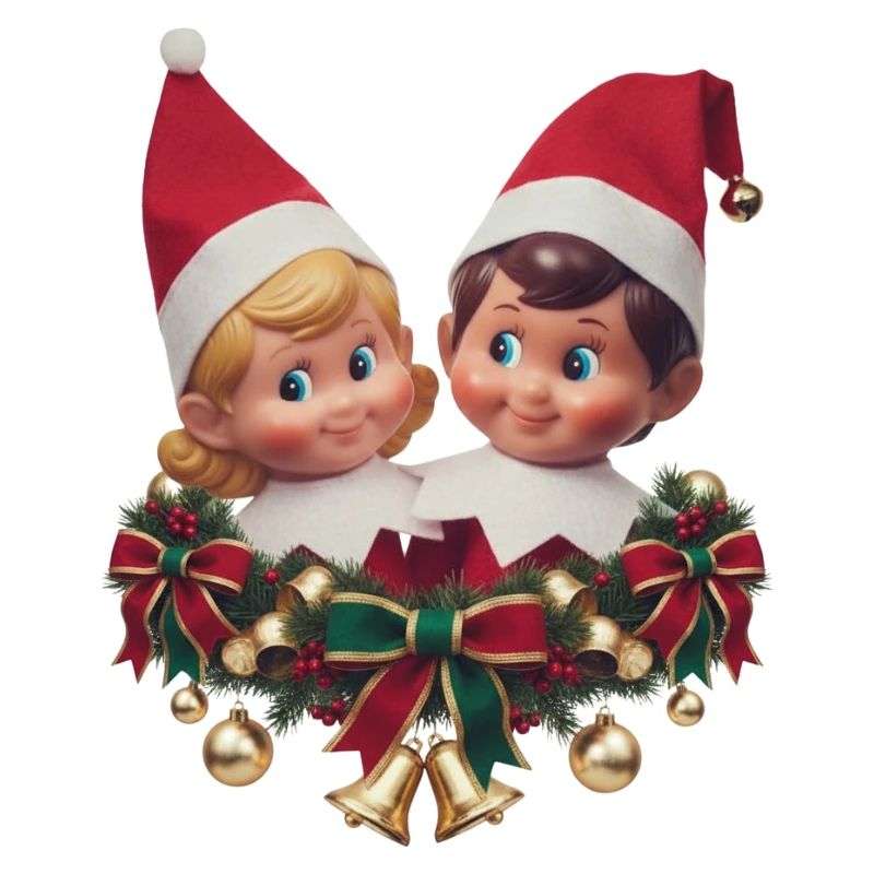 Pull de Noël mignon et festif Elf Duo