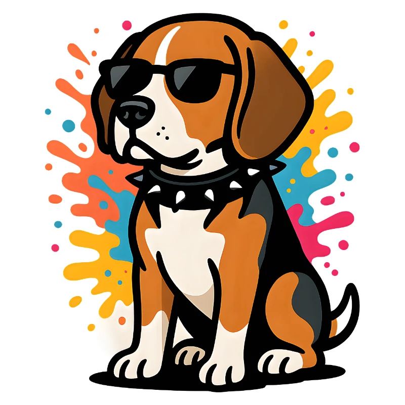 Chien Beagle Sungled en Couleur