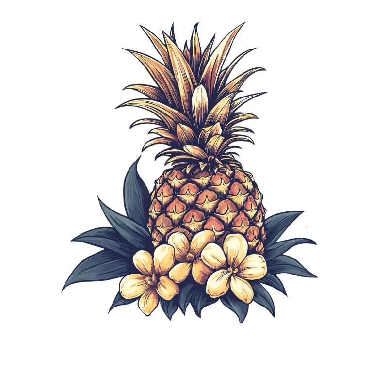 Tropical Pineapple Blossom Pattern