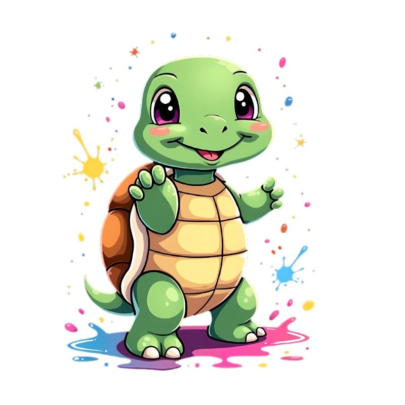 Turtle Paint Splash Fun