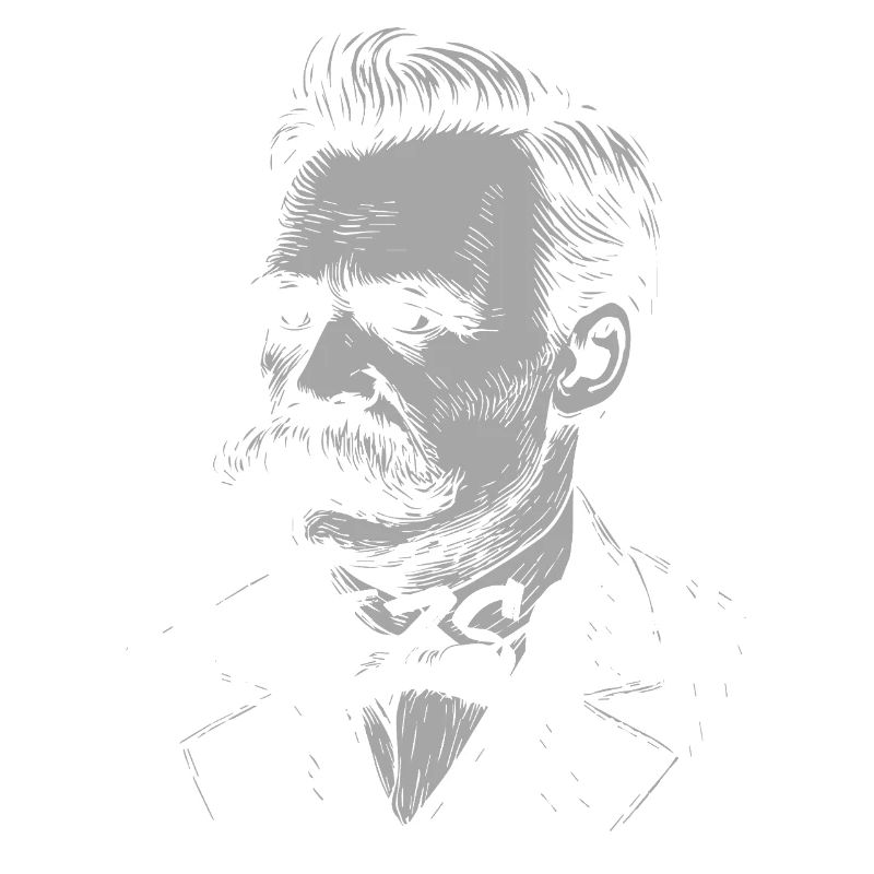Nietzsche Philosopher Portrait with Bold Text