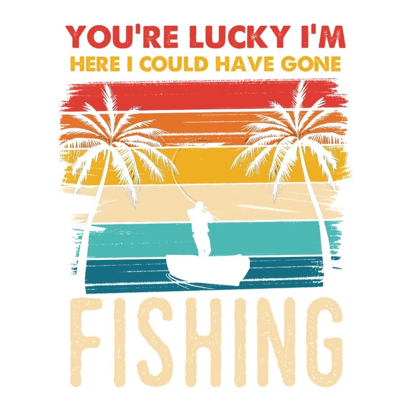 Fischerei Retro Sunset Silhouette