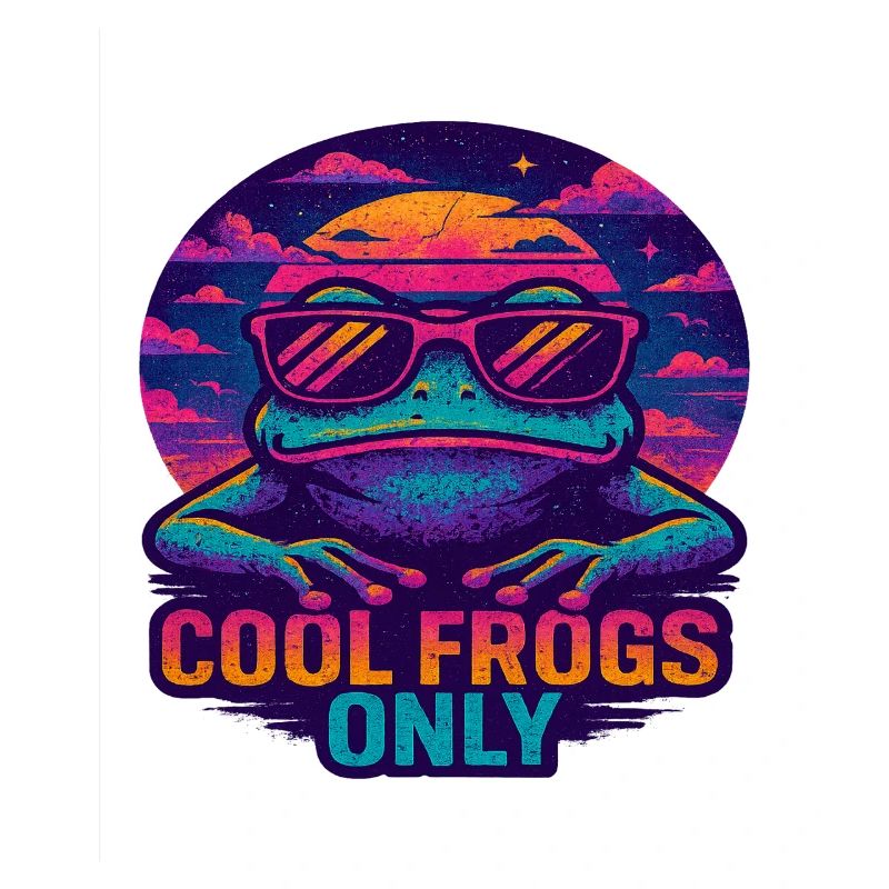 Vaporwave Frog