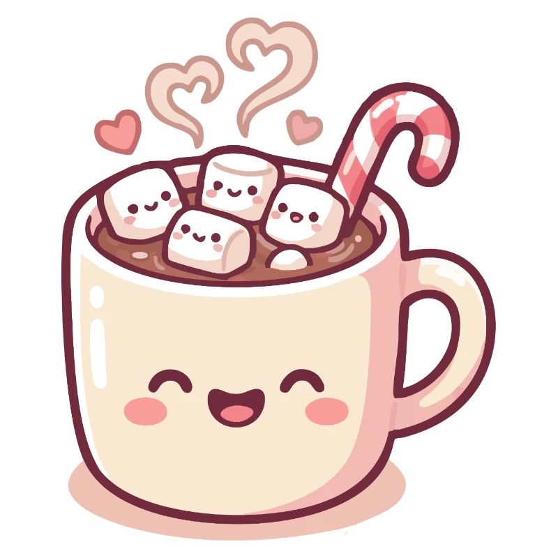 Cuddle mug with marshmallows & candy cane