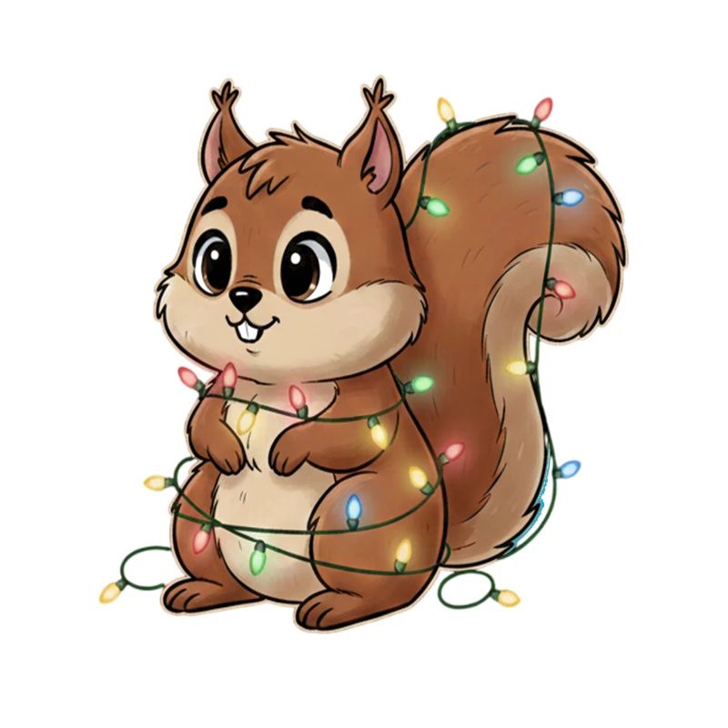Lichterbehängtes Eichhörnchen