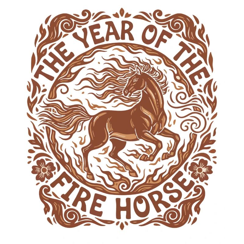 Année de la conception de la célébration du cheval de feu