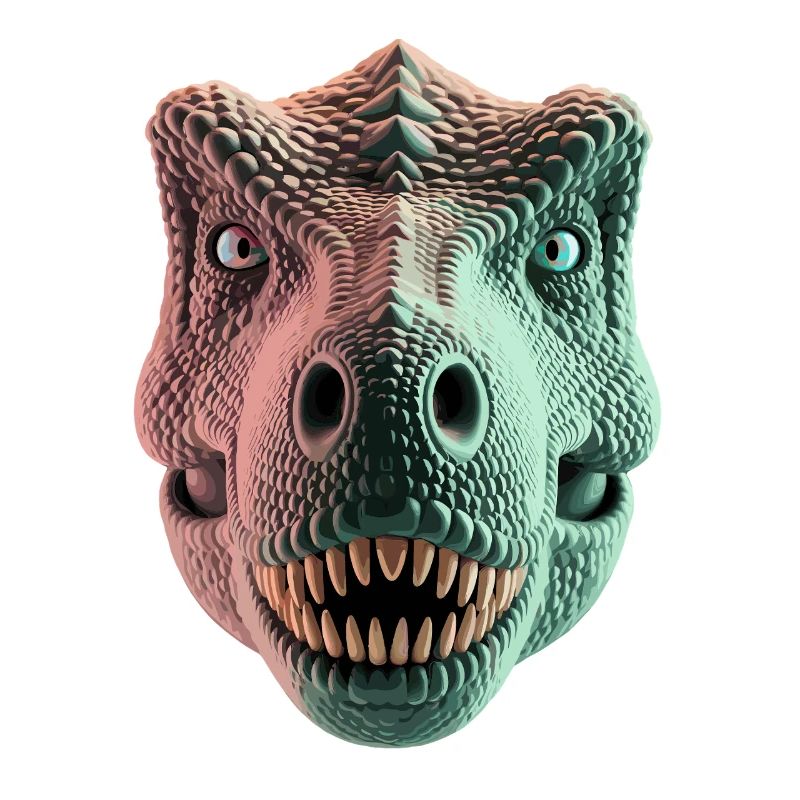 T Rex Dinosaur Head Front View For Dino Fans