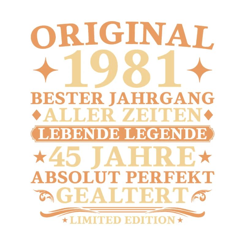 Original 1981 Year 45th Birthday Gift