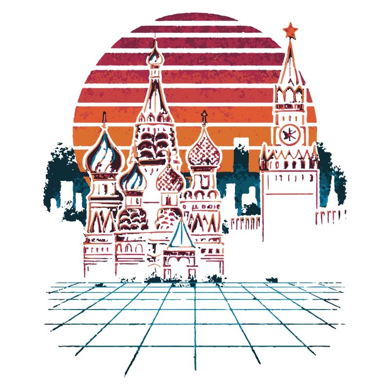 Néon Moscou Skyline Rétro