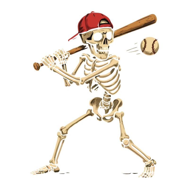 Baseball Playing Skeleton