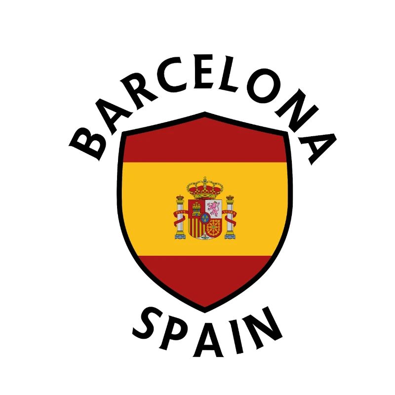 Bouclier de Barcelone dans un drapeau coloré