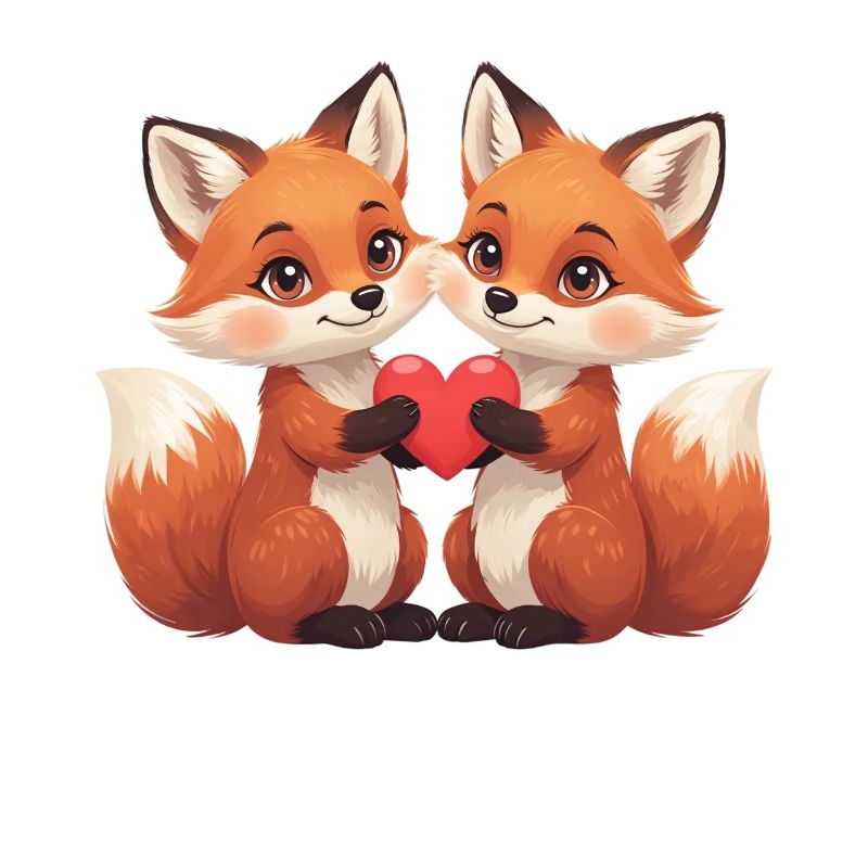Fuchspaar mit Herz