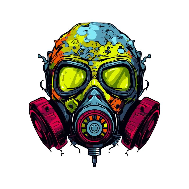 Graffiti sur le masque à gaz