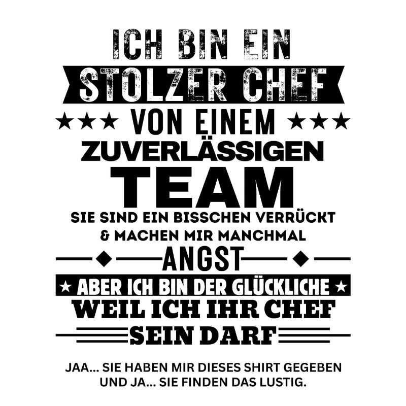 Stolzer Chef von einem zuverlässigen Team