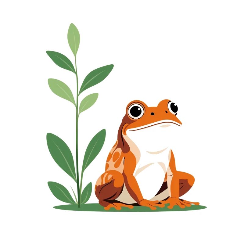 Cheerful tree frog in the green
