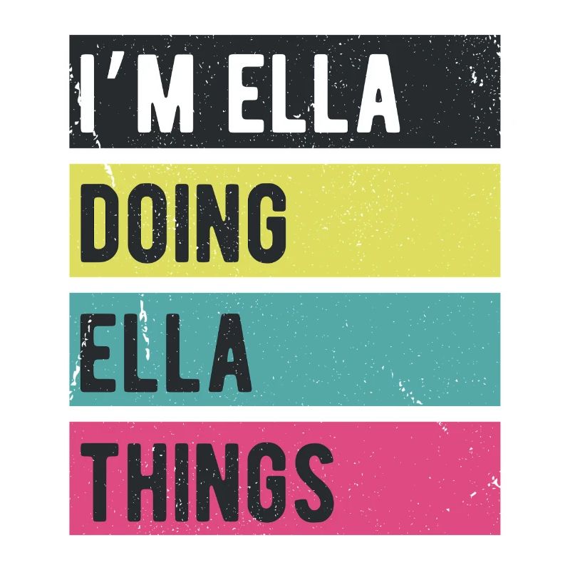 Ich bin Ella, die Ella-Dinge Retro-Farben machen