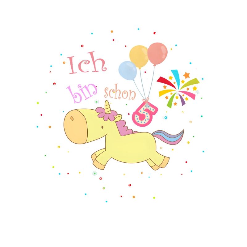 5. Geburtstag Einhorn: Ich bin schon 5 Design