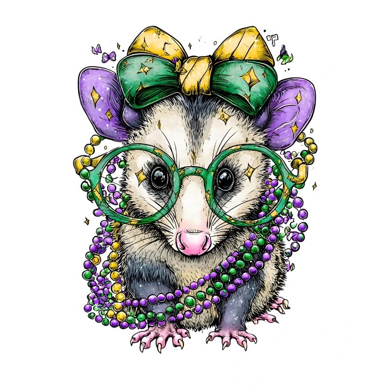 Party mouse with glitter accessories