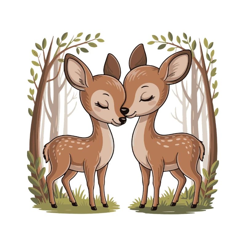 Couple de cerfs pour la Saint-Valentin