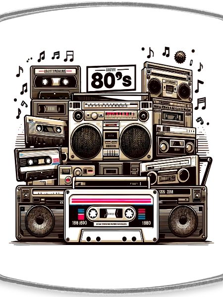 Cassette Era Boombox Collage