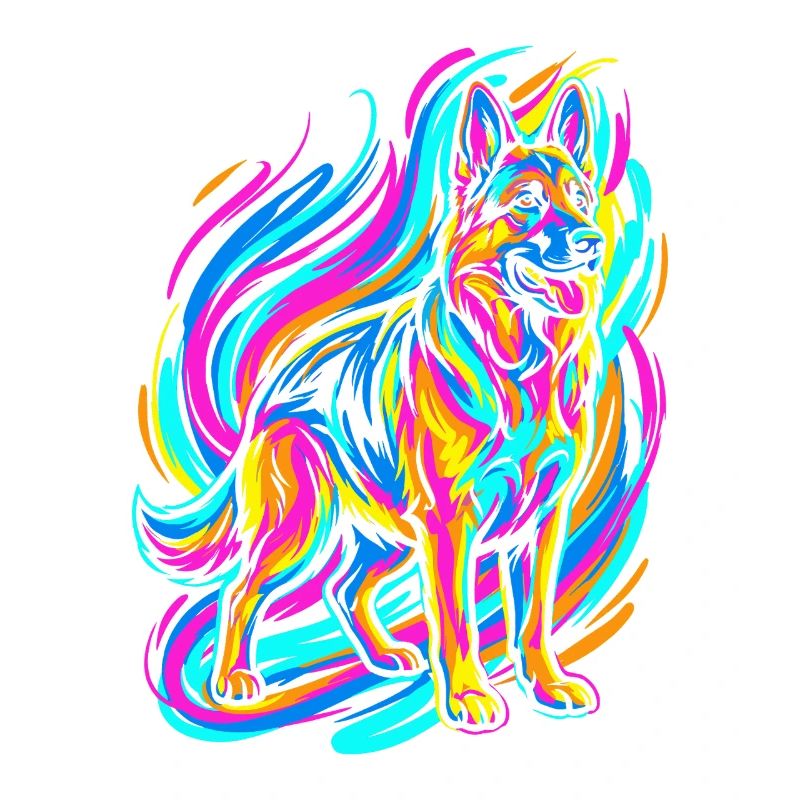 Colorful German Shepherd