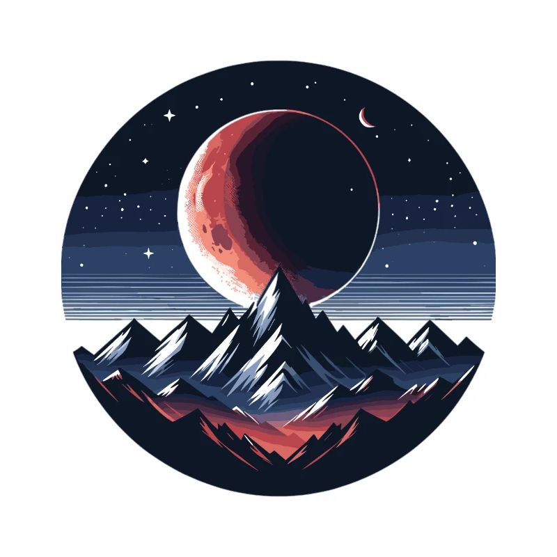 Moonlight over mountain range