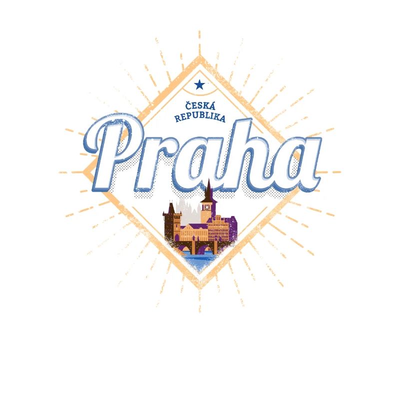 Prague avec la capitale de la République tchèque avec la silhouette