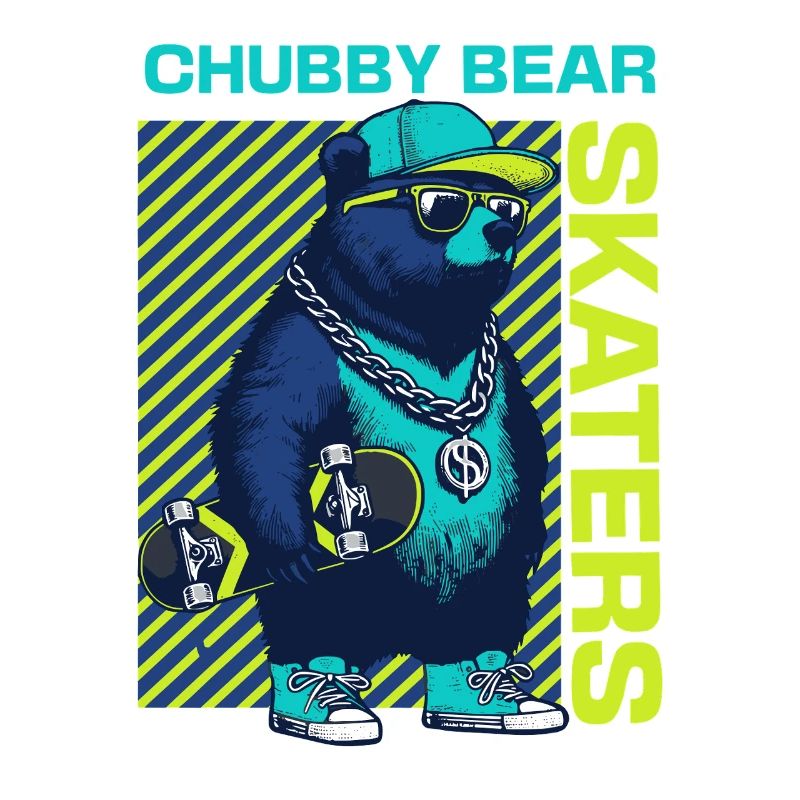 Chubby Bear Skater: Cool Bear with Skateboard