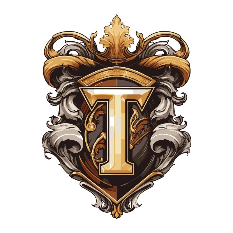 T Buchstabe Name Krone