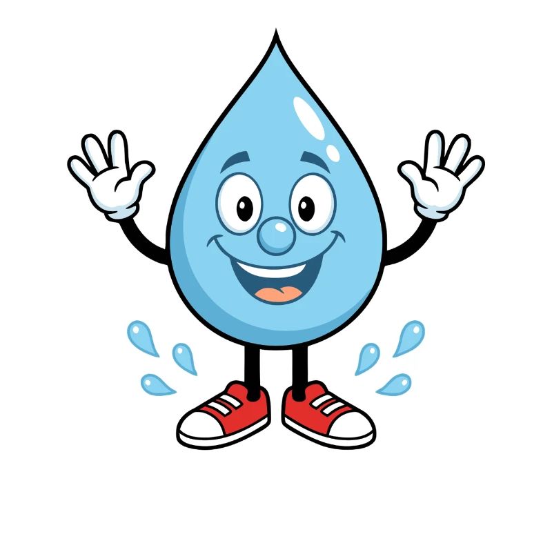 Drop d’eau heureuse avec des baskets