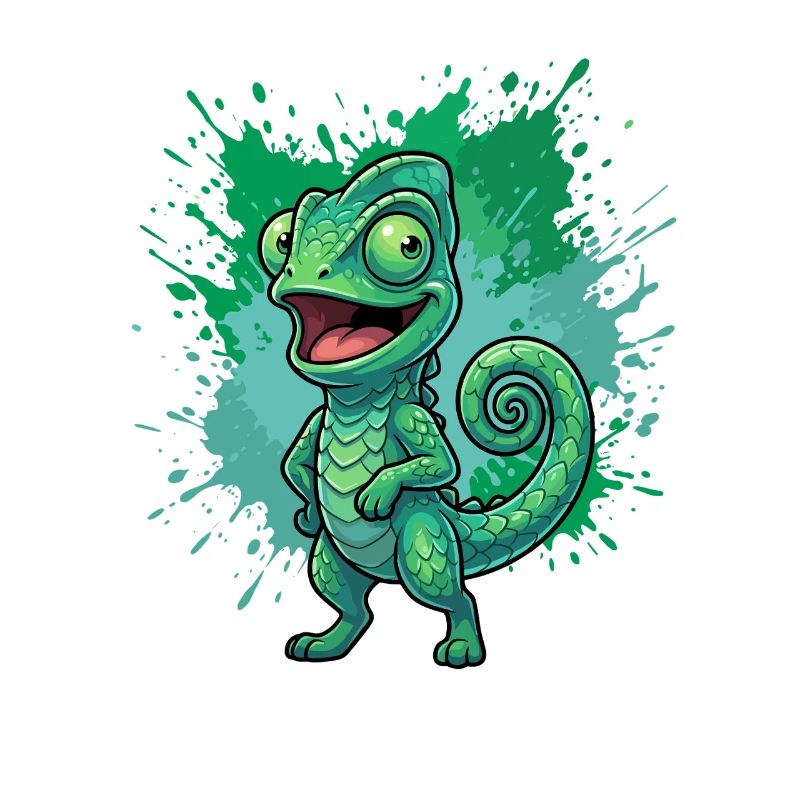 Fond éclaboussuré caméléon vert