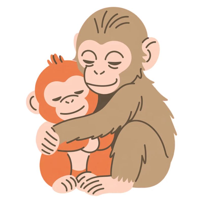 Hugging Monkey Duo