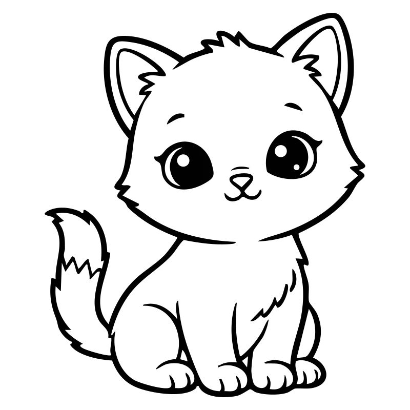 Chat Bébé Mignon – Chaton Noir & Blanc