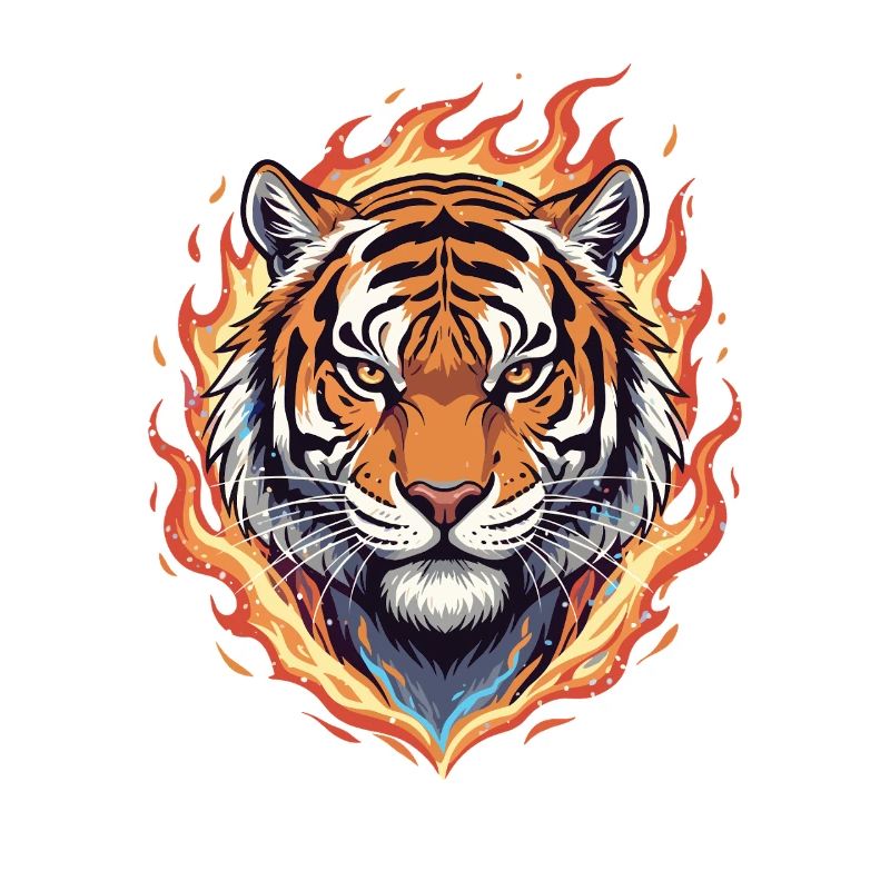 Flames Tiger Head