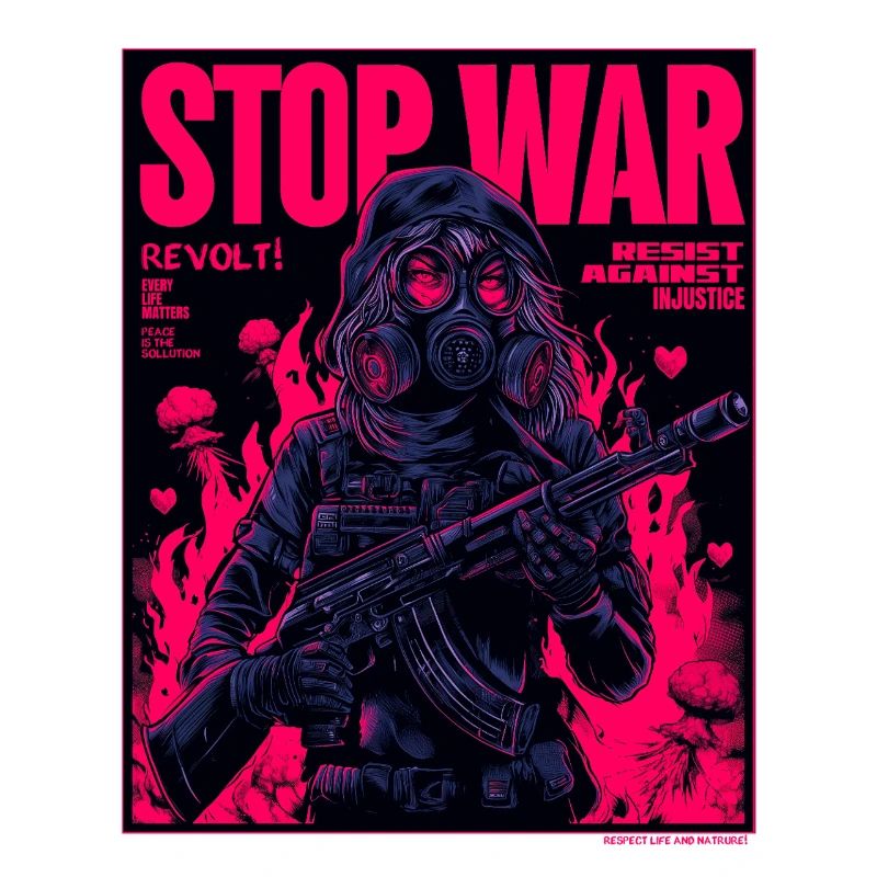 Neon Stop-War Protest