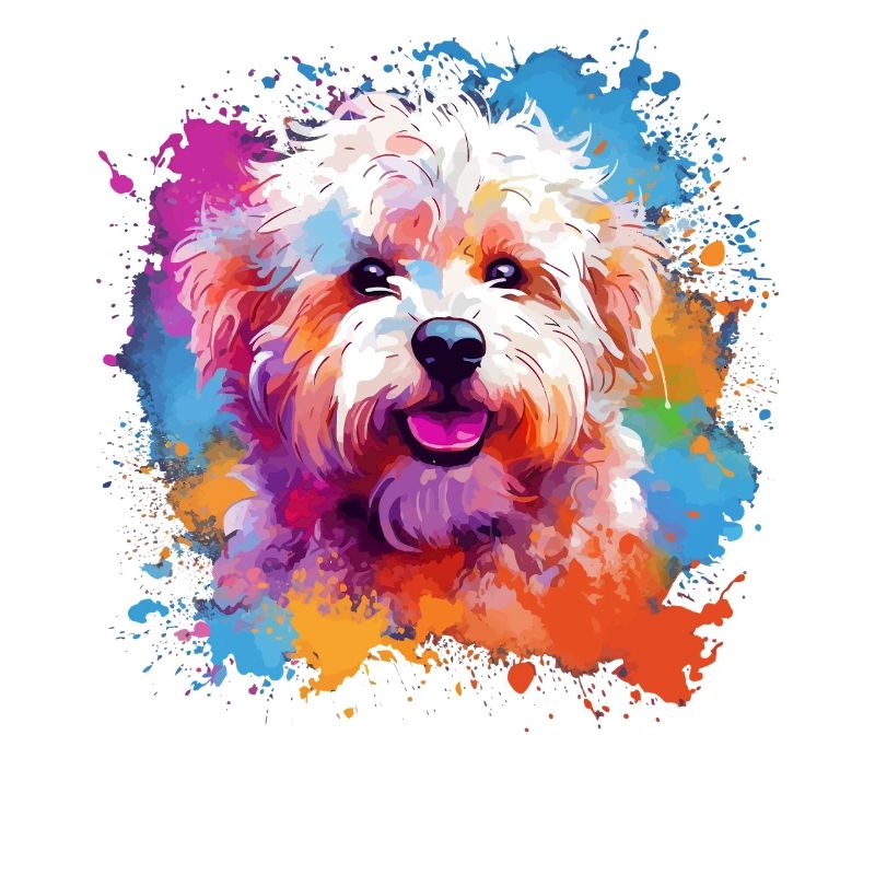 Fris de Bichon colorés avec des éclaboussures de chiens