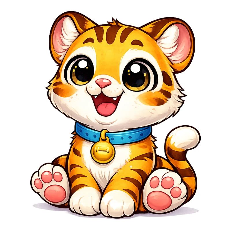 Kätzchen-Tiger mit Glöckchen