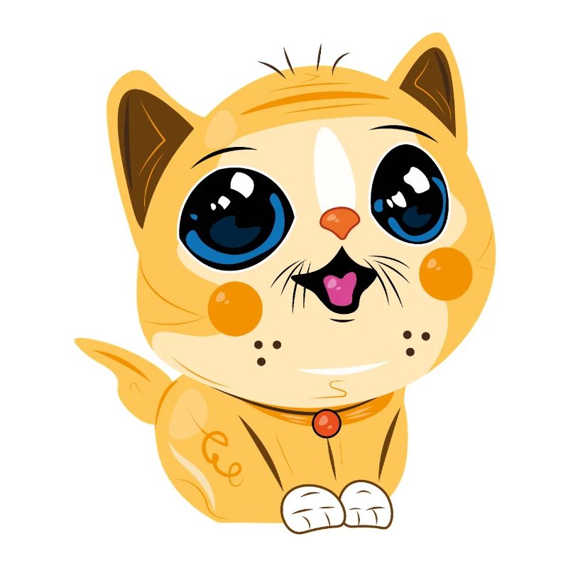 Lächelnde Kawaii-Katze