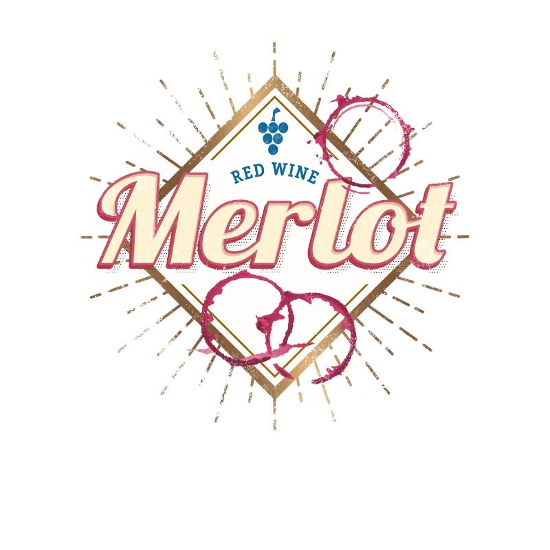 Design de la boissonnette et vigneron de Merlot Vine