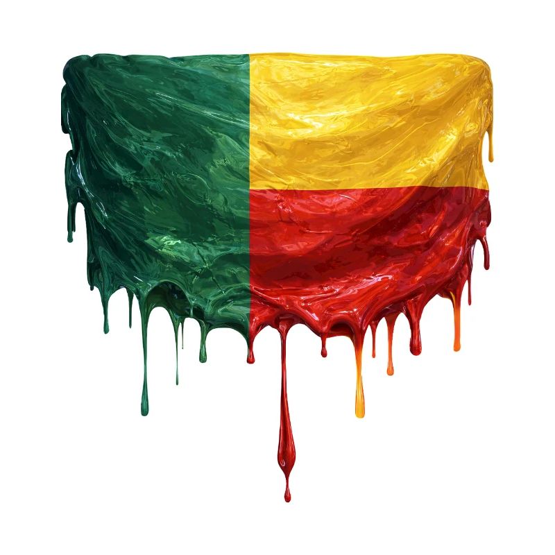 Drapeau du Bénin en forme de goutte d’eau