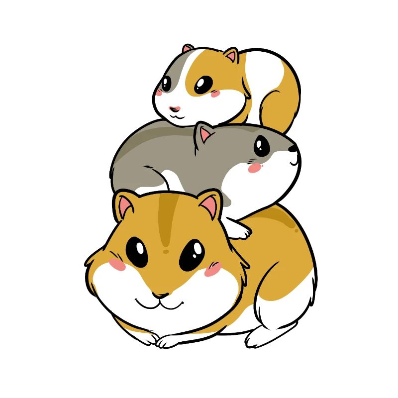 Pyramide de cochons d’Inde hamster mignonne