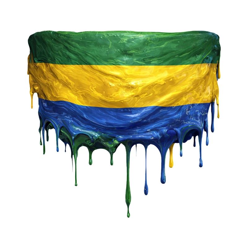Gabon Flag in Drop Art