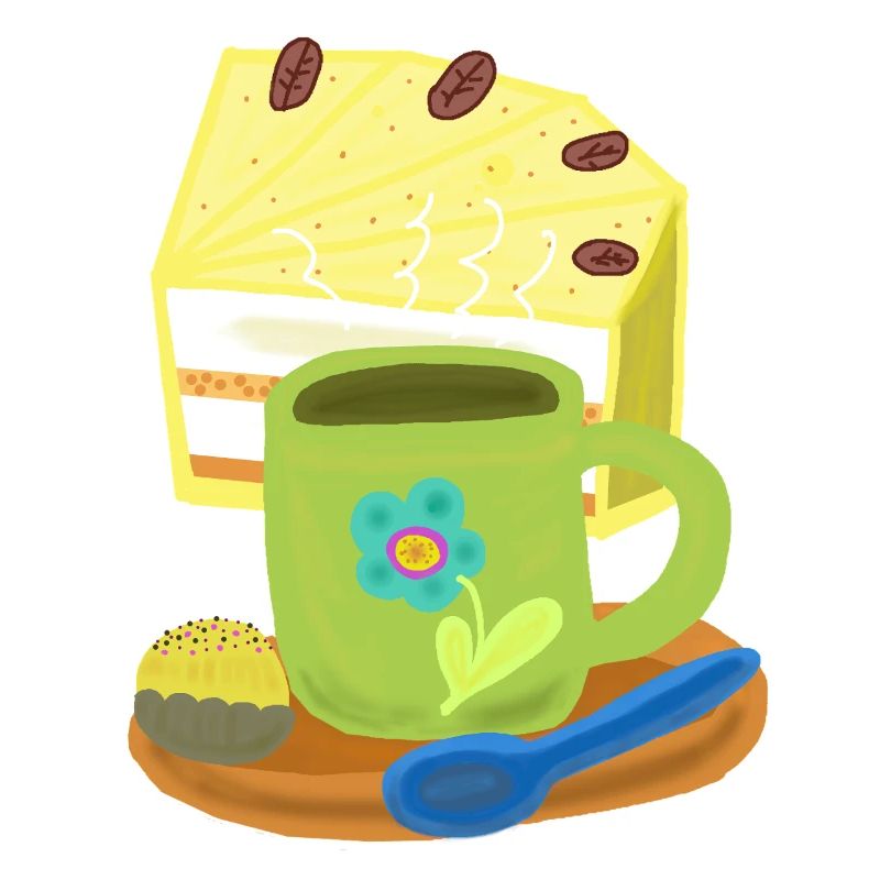 Cake, Cake, Coffee, Coffee Mug, Birthday