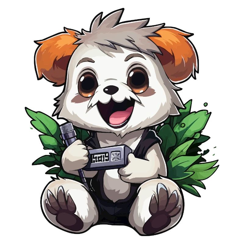 Panda Gamer mit Controller