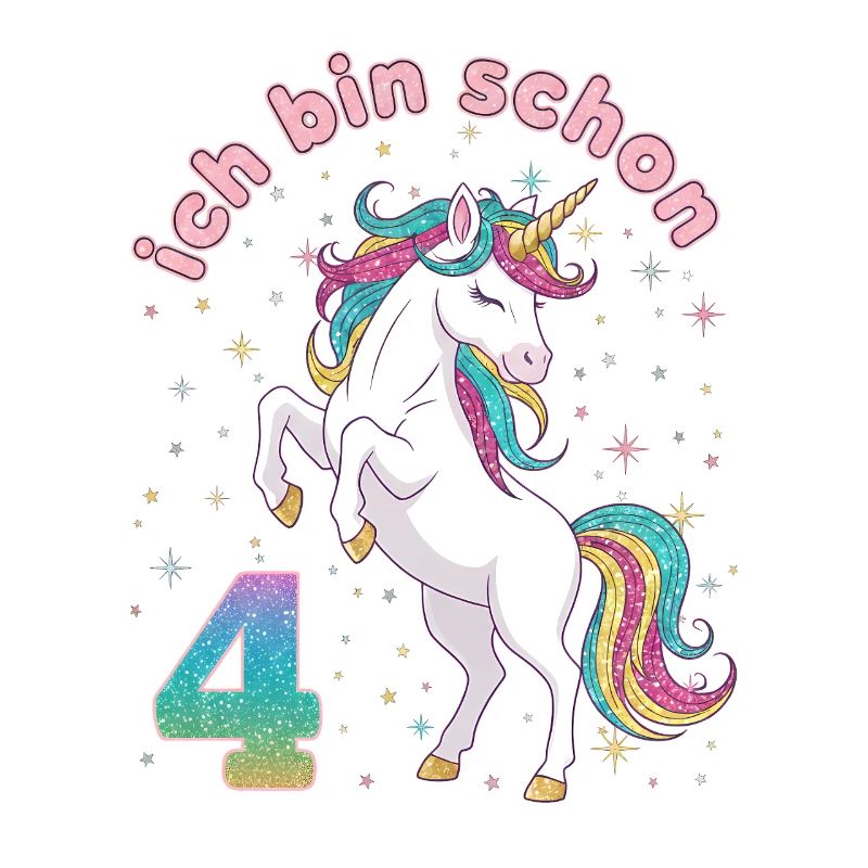 4. Geburtstag Einhorn Mädchen Ich bin schon 4