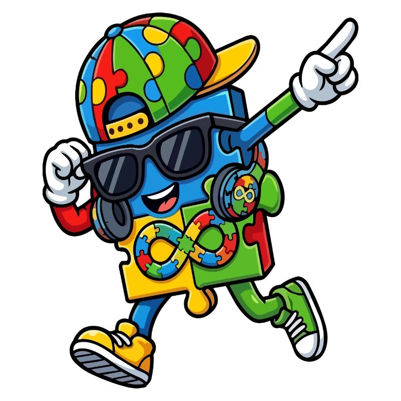 Regenbogenpuzzle-Maskottchen