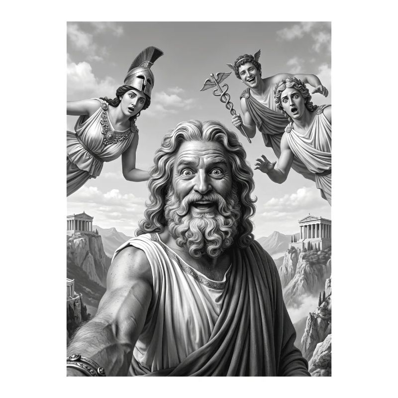Zeus Selfie mit den Göttern