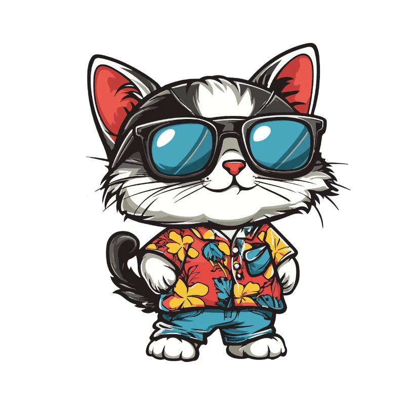 Katze Comic Urlaub