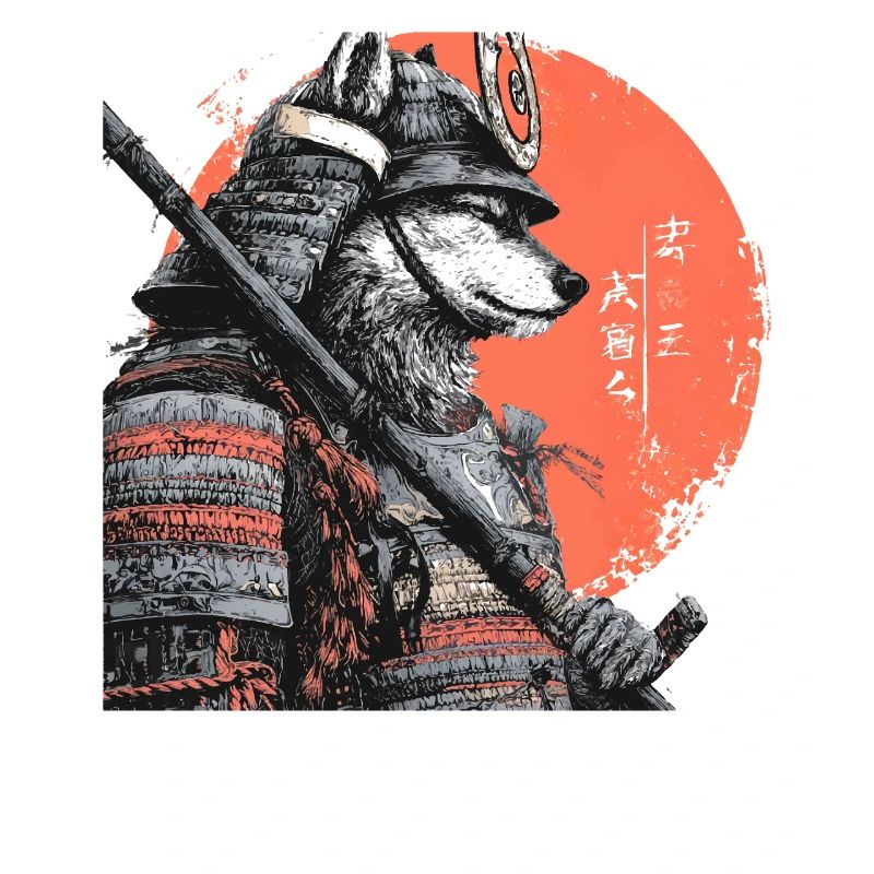 Wolf in Rüstung Samurai